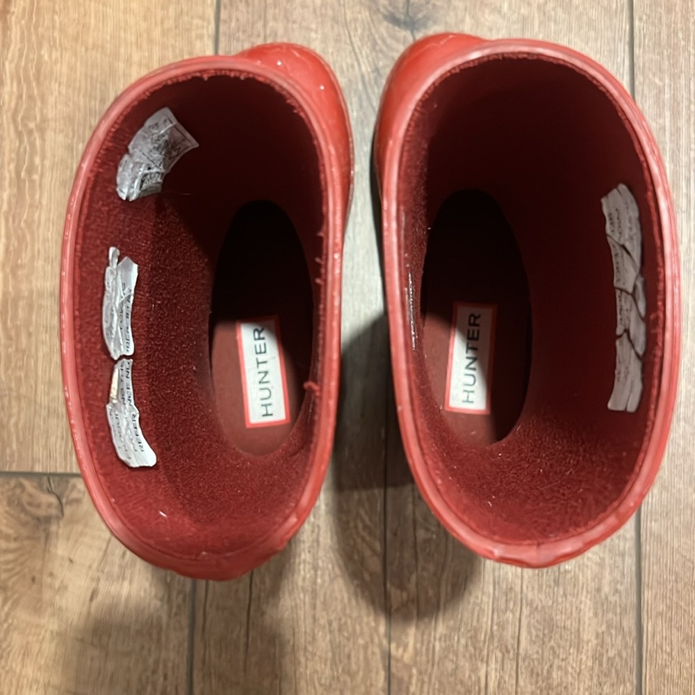 Hunter Toddler Girl Red Glitter Rain Boots, size 9/10 - Picture 5 of 8